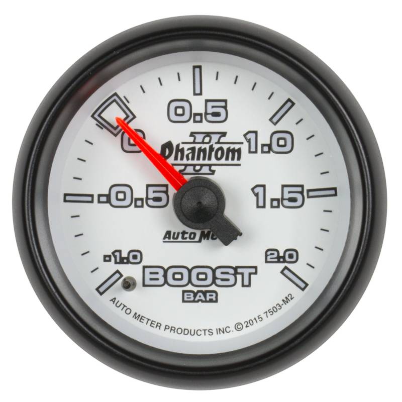 AutoMeter - AutoMeter GAUGE, VAC/BOOST, 2 1/16" , -1 - +2 BAR, MECHANICAL, PHANTOM II 7503-M2