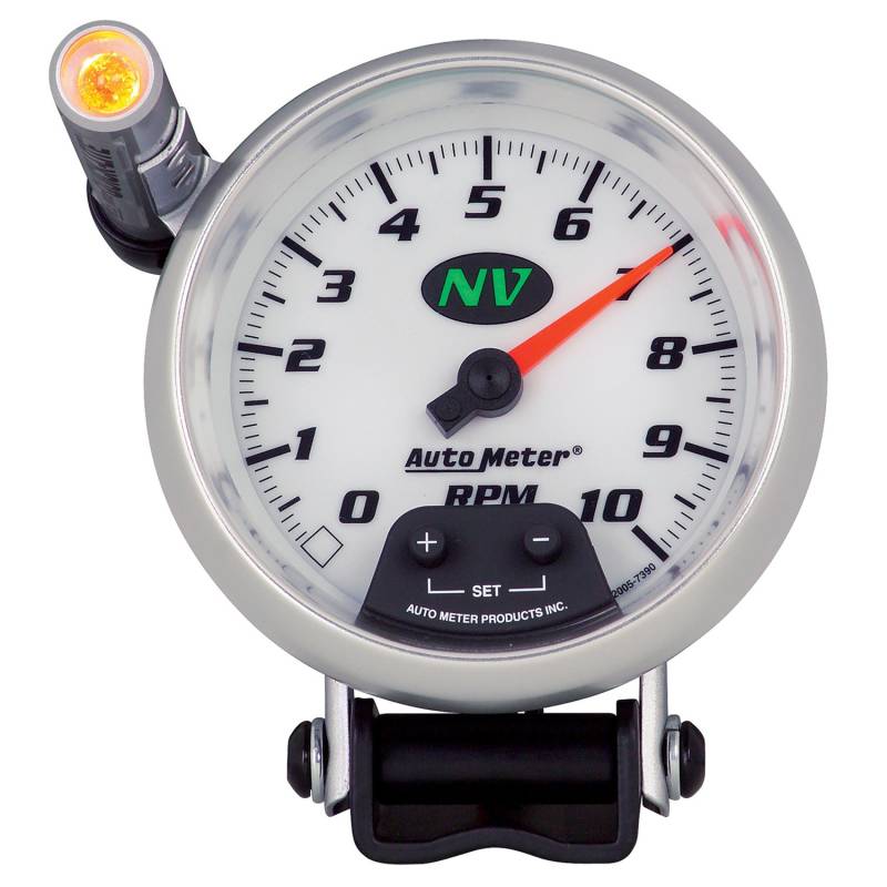 AutoMeter - AutoMeter GAUGE, TACHOMETER, 3 3/4" , 10K RPM, PEDESTAL W/ EXT. QUICK-LITE, NV 7390