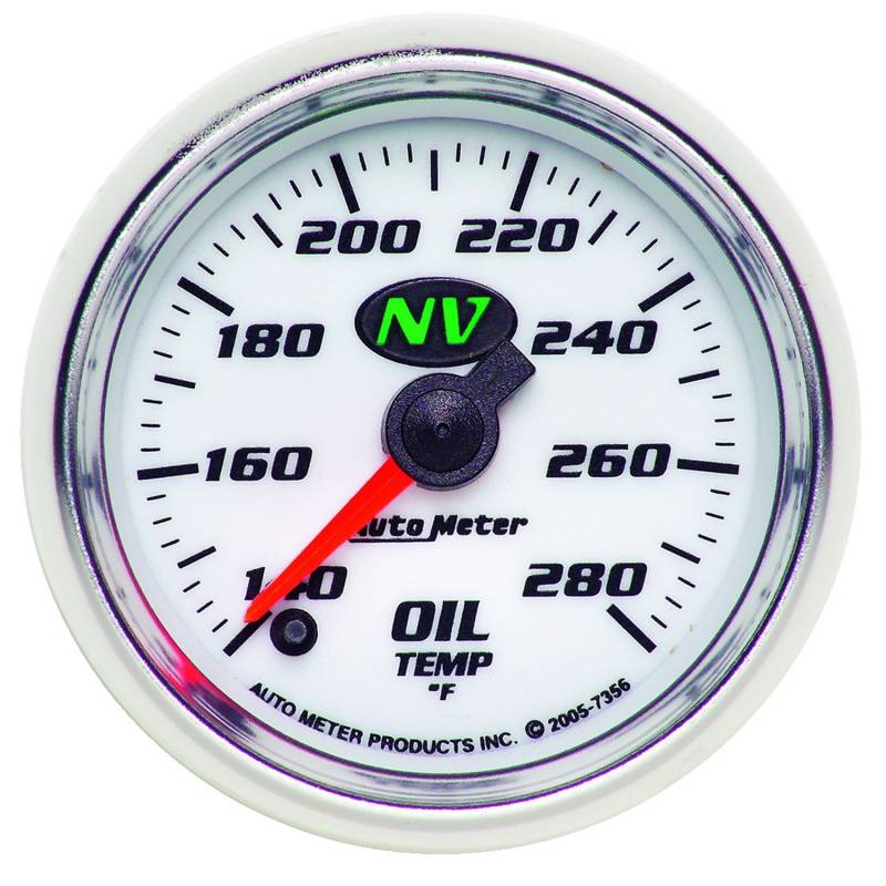 AutoMeter - AutoMeter GAUGE, OIL TEMP, 2 1/16" , 140-280 Degrees F, DIGITAL STEPPER MOTOR, NV 7356