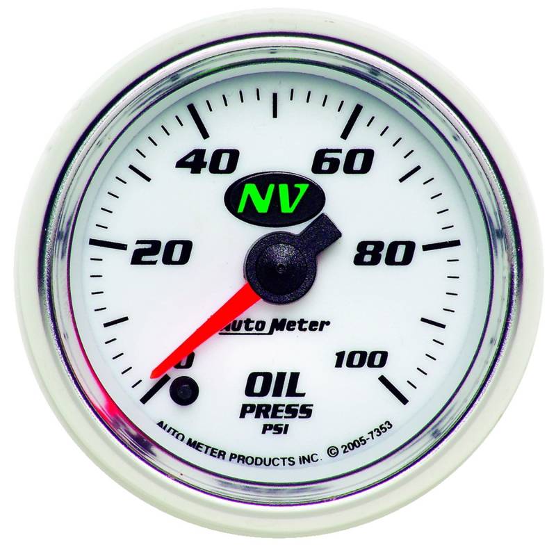 AutoMeter - AutoMeter GAUGE, OIL PRESSURE, 2 1/16" , 100PSI, DIGITAL STEPPER MOTOR, NV 7353