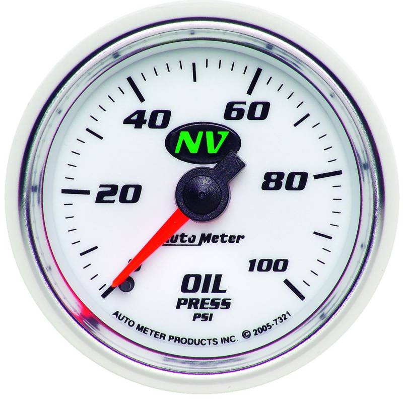 AutoMeter - AutoMeter GAUGE, OIL PRESSURE, 2 1/16" , 100PSI, MECHANICAL, NV 7321