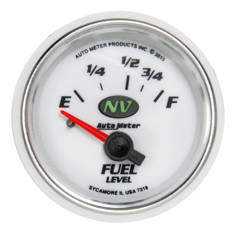 AutoMeter - AutoMeter GAUGE, FUEL LEVEL, 2 1/16" , 16OE TO 158OF, ELEC, NV 7318