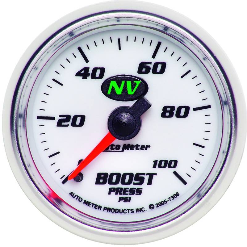 AutoMeter - AutoMeter GAUGE, BOOST, 2 1/16" , 100PSI, MECHANICAL, NV 7306