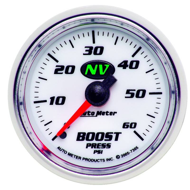 AutoMeter - AutoMeter GAUGE, BOOST, 2 1/16" , 60PSI, MECHANICAL, NV 7305