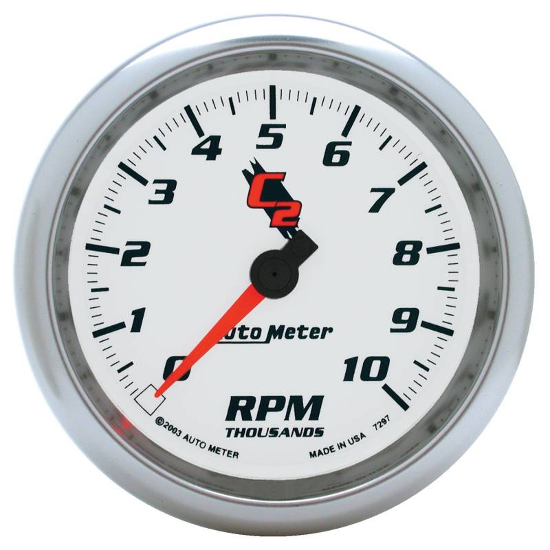 AutoMeter - AutoMeter GAUGE, TACHOMETER, 3 3/8" , 10K RPM, IN-DASH, C2 7297