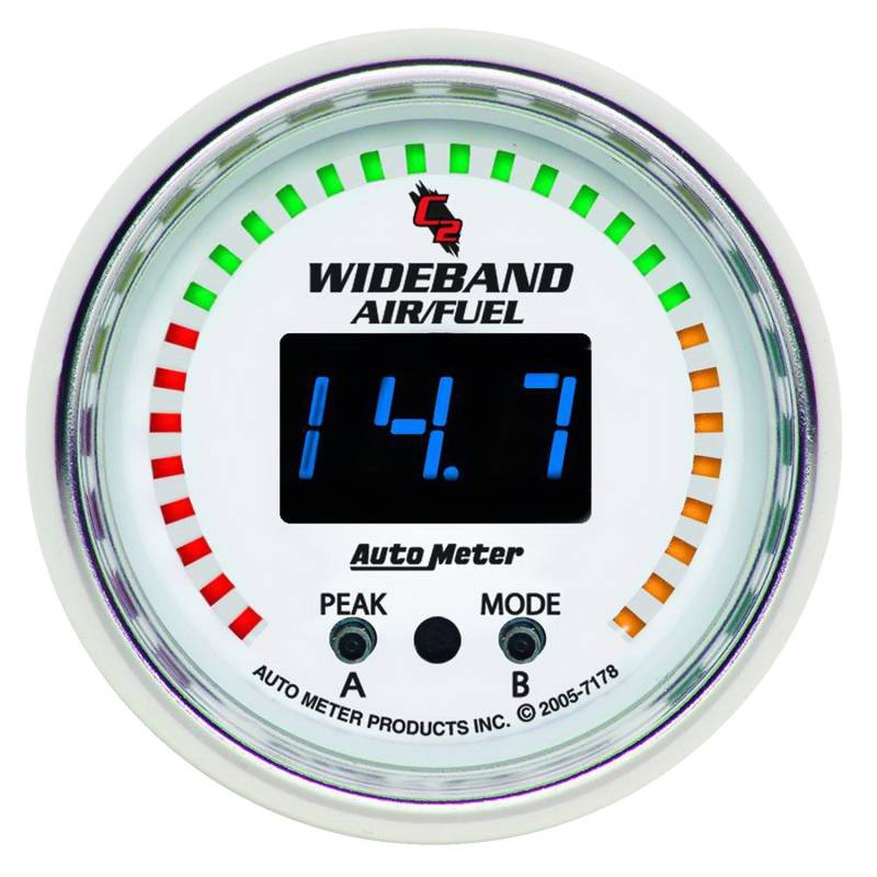 AutoMeter - AutoMeter GAUGE, AIR/FUEL RATIO-PRO, 2 1/16" , 10:1-20:1, DIGITAL W/ PEAK & WARN, C2 7178