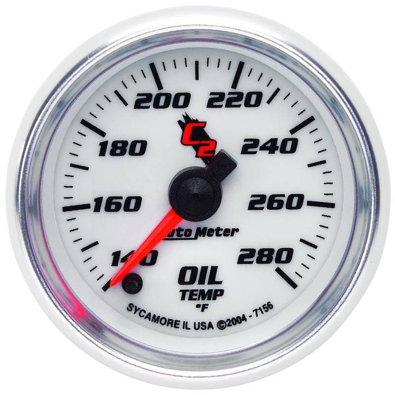 AutoMeter - AutoMeter GAUGE, OIL TEMP, 2 1/16" , 140-280 Degrees F, DIGITAL STEPPER MOTOR, C2 7156