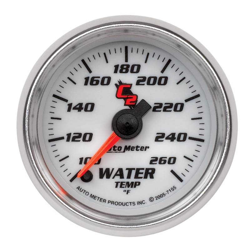 AutoMeter - AutoMeter GAUGE, WATER TEMP, 2 1/16" , 100-260 Degrees F, DIGITAL STEPPER MOTOR, C2 7155