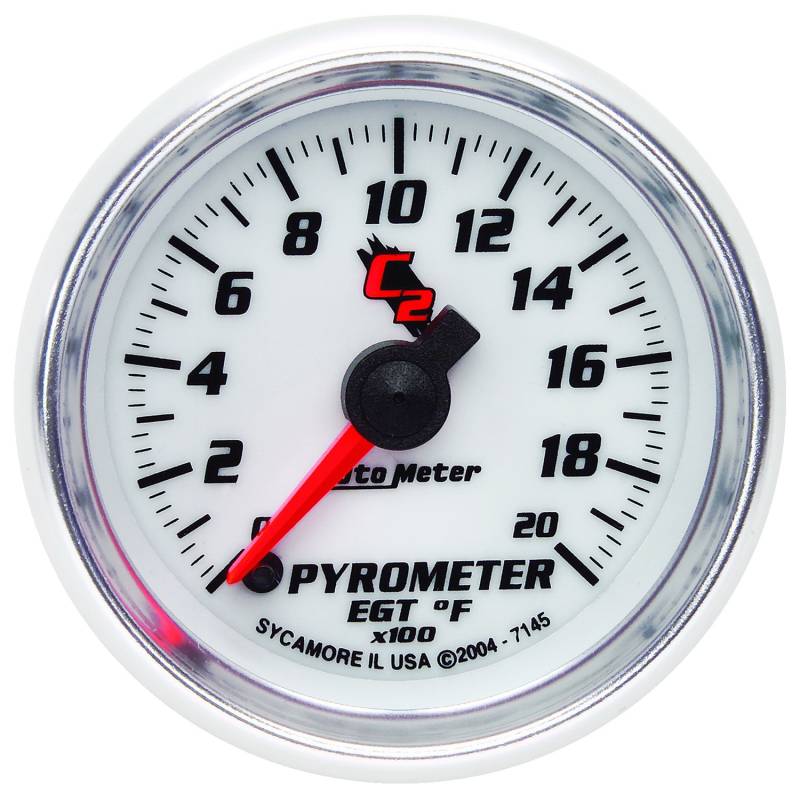 AutoMeter - AutoMeter GAUGE, PYROMETER (EGT), 2 1/16" , 2000 Degrees F, DIGITAL STEPPER MOTOR, C2 7145