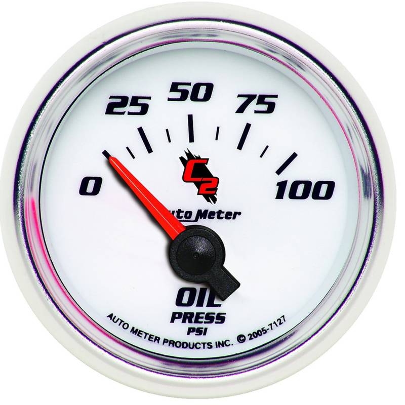 AutoMeter - AutoMeter GAUGE, OIL PRESSURE, 2 1/16" , 100PSI, ELECTRIC, C2 7127