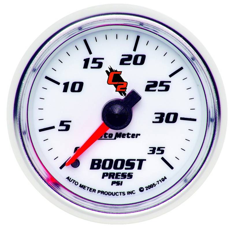 AutoMeter - AutoMeter GAUGE, BOOST, 2 1/16" , 35PSI, MECHANICAL, C2 7104