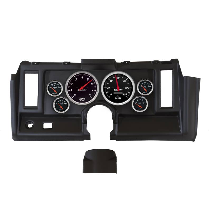 AutoMeter - AutoMeter GAUGE KIT, 6 PC, CAMARO 69, TACH/MPH/FUEL/OILP/WTMP/VOLT, DESIGNER BLACK 7021-DB