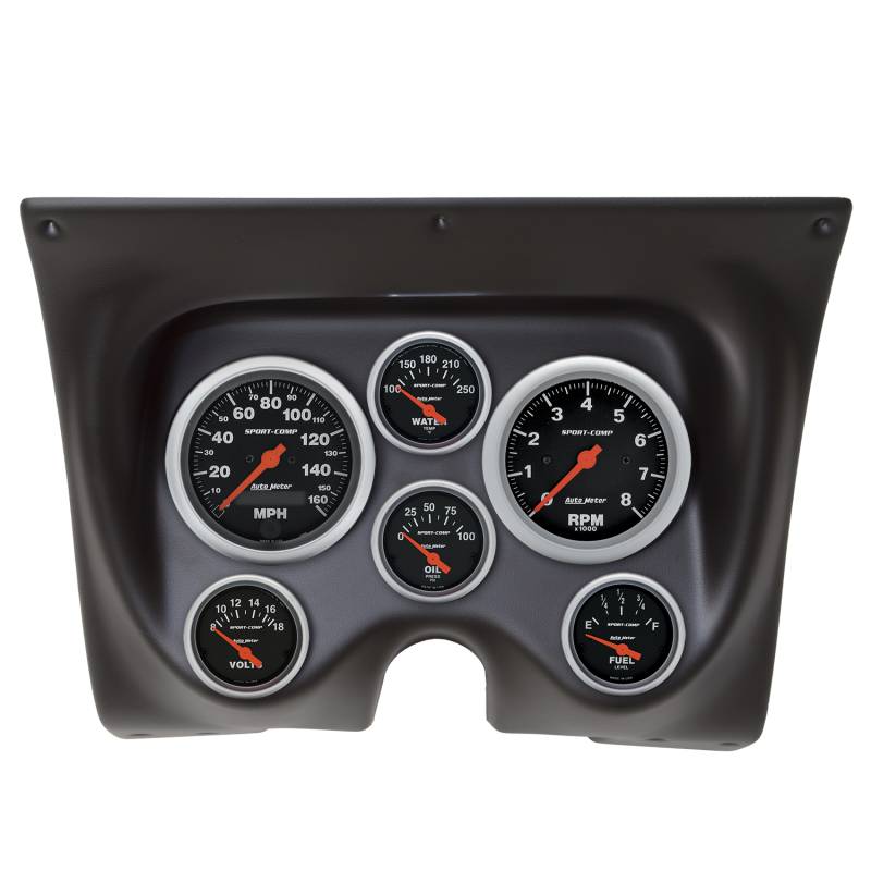 AutoMeter - AutoMeter GAUGE KIT, 6 PC, CAMARO/FIREBIRD 67-68, TACH/MPH/FUEL/OILP/WTMP/VOLT, SPORT-COMP 7020-SC