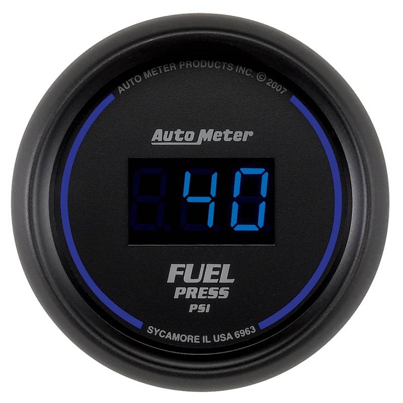 AutoMeter - AutoMeter GAUGE, FUEL PRESSURE, 2 1/16" , 100PSI, DIGITAL, BLACK DIAL W/ BLUE LED 6963