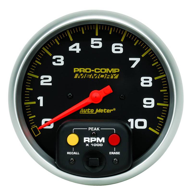 AutoMeter - AutoMeter GAUGE, TACHOMETER, 5" , 10K RPM, IN-DASH W/PEAK MEMORY, PRO-COMP 6801