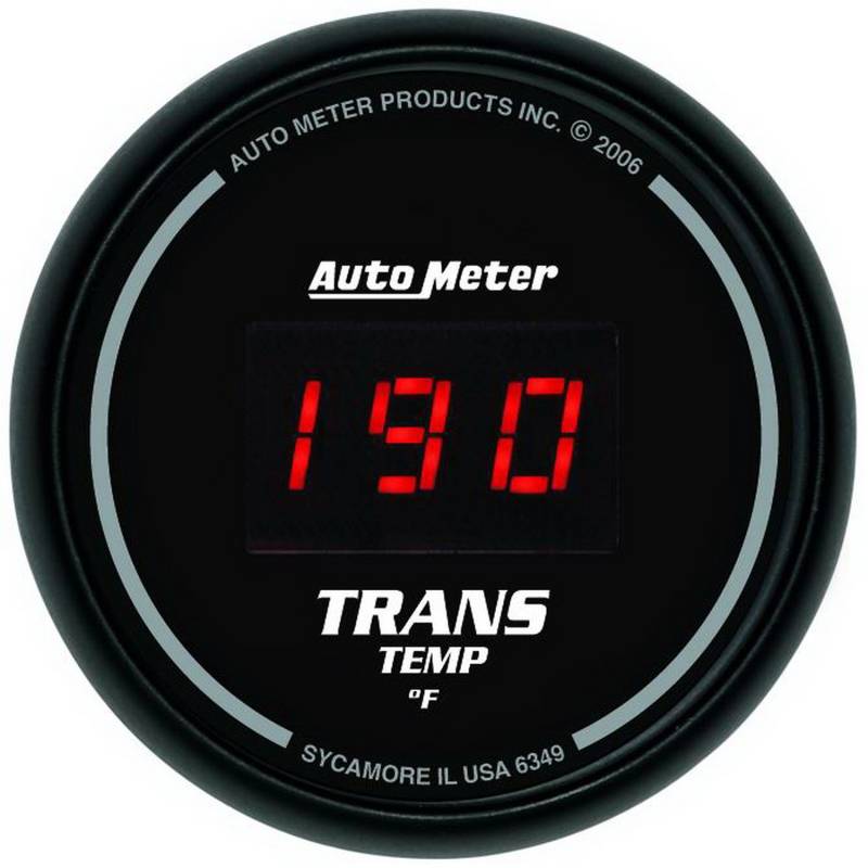 AutoMeter - AutoMeter GAUGE, TRANS TEMP, 2 1/16" , 340 Degrees F, DIGITAL, BLACK DIAL W/ RED LED 6349