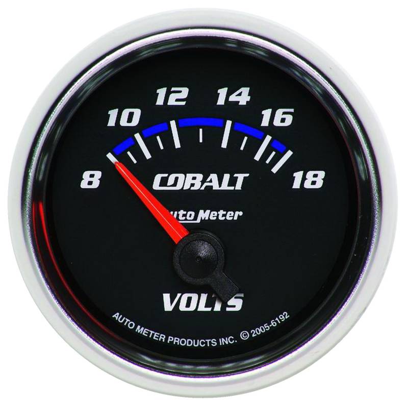 AutoMeter - AutoMeter GAUGE, VOLTMETER, 2 1/16" , 18V, ELECTRIC, COBALT 6192