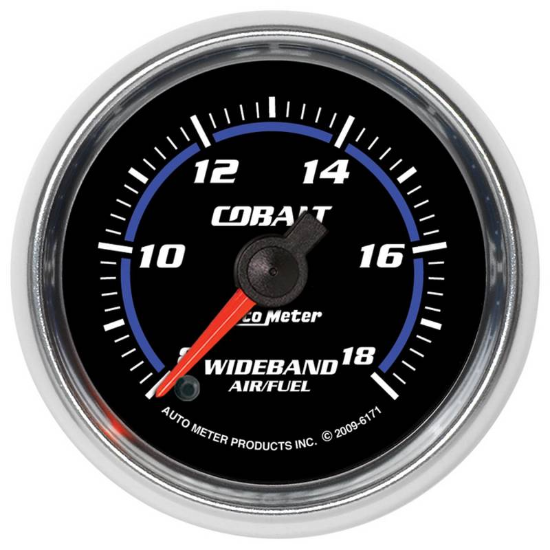 AutoMeter - AutoMeter GAUGE, AIR/FUEL RATIO-WIDEBAND, ANALOG, 2 1/16", 8:1-18:1, STEPPER MOTOR, COBALT 6171