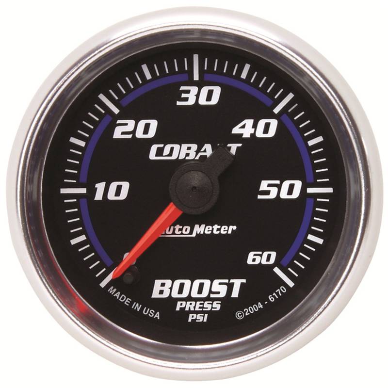 AutoMeter - AutoMeter GAUGE, BOOST, 2 1/16" , 60PSI, DIGITAL STEPPER MOTOR, COBALT 6170