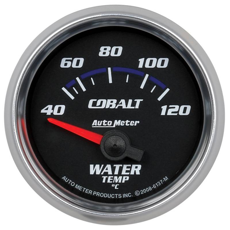 AutoMeter - AutoMeter GAUGE, WATER TEMP, 2 1/16" , 40-120 Degrees C, ELECTRIC, COBALT 6137-M