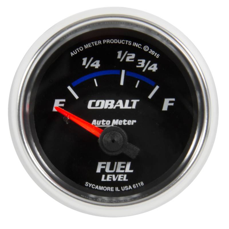 AutoMeter - AutoMeter GAUGE, FUEL LEVEL, 2 1/16" , 16OE TO 158OF, ELEC, COBALT 6118