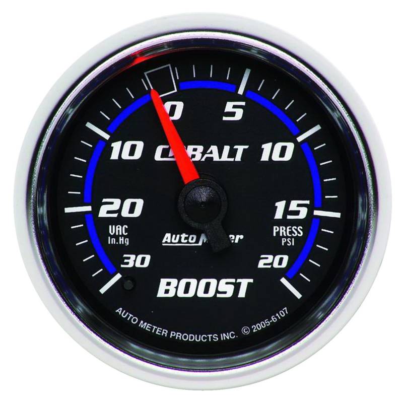 AutoMeter - AutoMeter GAUGE, VAC/BOOST, 2 1/16" , 30INHG-20PSI, MECHANICAL, COBALT 6107