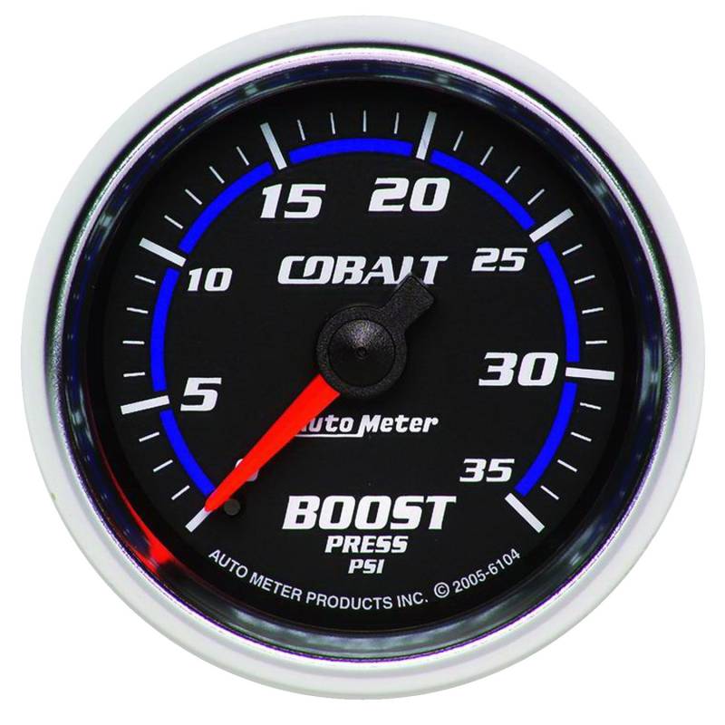 AutoMeter - AutoMeter GAUGE, BOOST, 2 1/16" , 35PSI, MECHANICAL, COBALT 6104