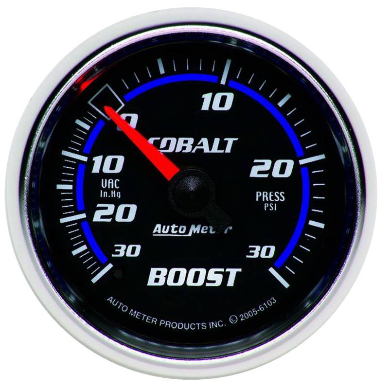 AutoMeter - AutoMeter GAUGE, VAC/BOOST, 2 1/16" , 30INHG-30PSI, MECHANICAL, COBALT 6103