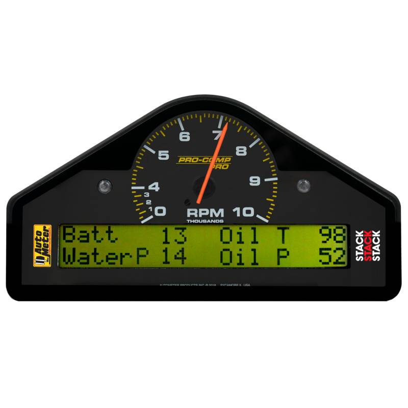 AutoMeter - AutoMeter RACE DASH DISPLAY,10K RPM/WTRP/FUELP/OILP/OILT/WTMP/VOLT,PRO-COMP 6014