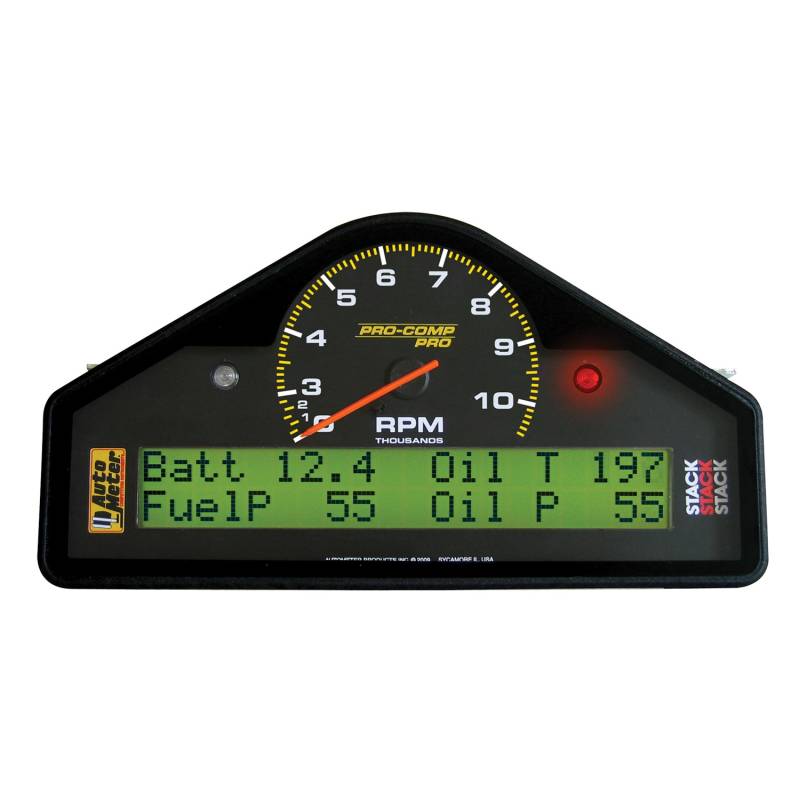 AutoMeter - AutoMeter RACE DASH DISPLAY, 10.5K RPM/MPH/FUELP/OILP/OILT/WTMP/VOLT, PRO-COMP 6013