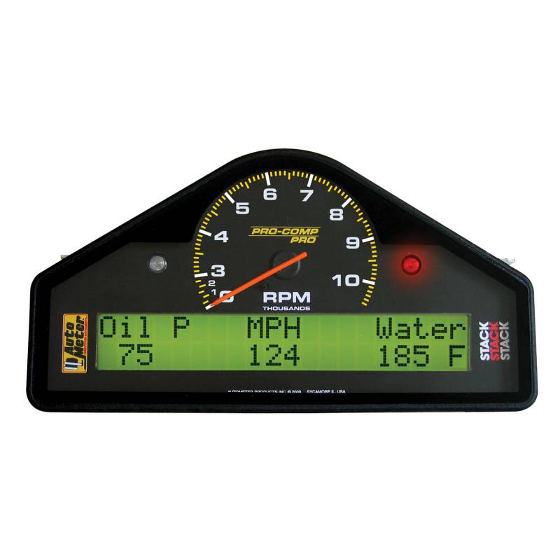 AutoMeter - AutoMeter STREET DASH DISPLAY, 10.5K RPM/MPH/OILP/OILT/WTMP/VOLT, PRO-COMP 6003