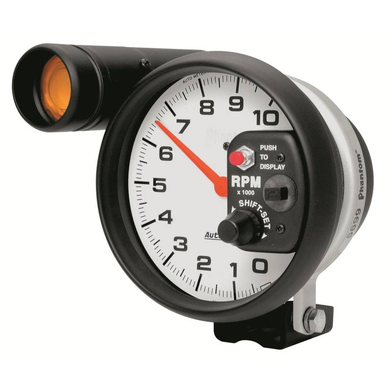 AutoMeter - AutoMeter GAUGE, TACHOMETER, 5" , 10K RPM, PEDESTAL W/ EXT. SHIFT-LITE, PHANTOM 5899