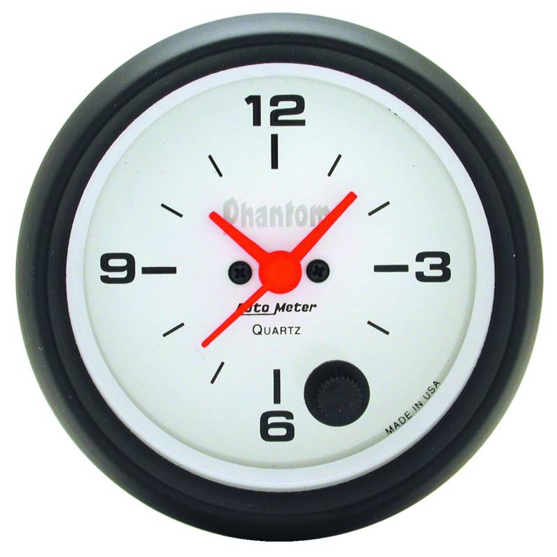 AutoMeter - AutoMeter GAUGE, CLOCK, 2 5/8" , 12HR, ANALOG, PHANTOM 5885