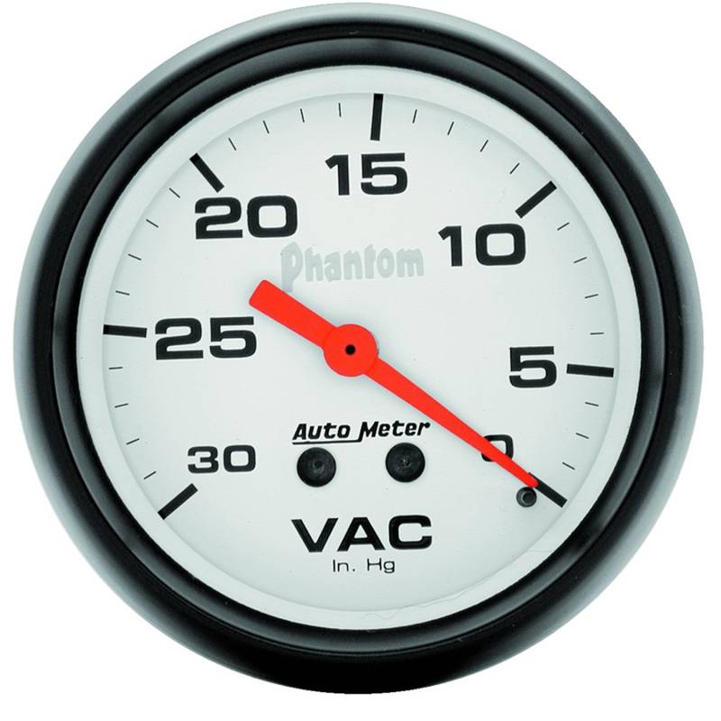 AutoMeter - AutoMeter GAUGE, VACUUM, 2 5/8" , 30INHG, MECHANICAL, PHANTOM 5884