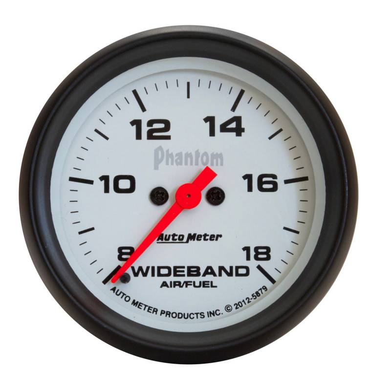 AutoMeter - AutoMeter GAUGE, AIR/FUEL RATIO-WIDEBAND, ANALOG, 2 5/8" , 8:1-18:1, STEPPER MTR, PHANTOM 5879