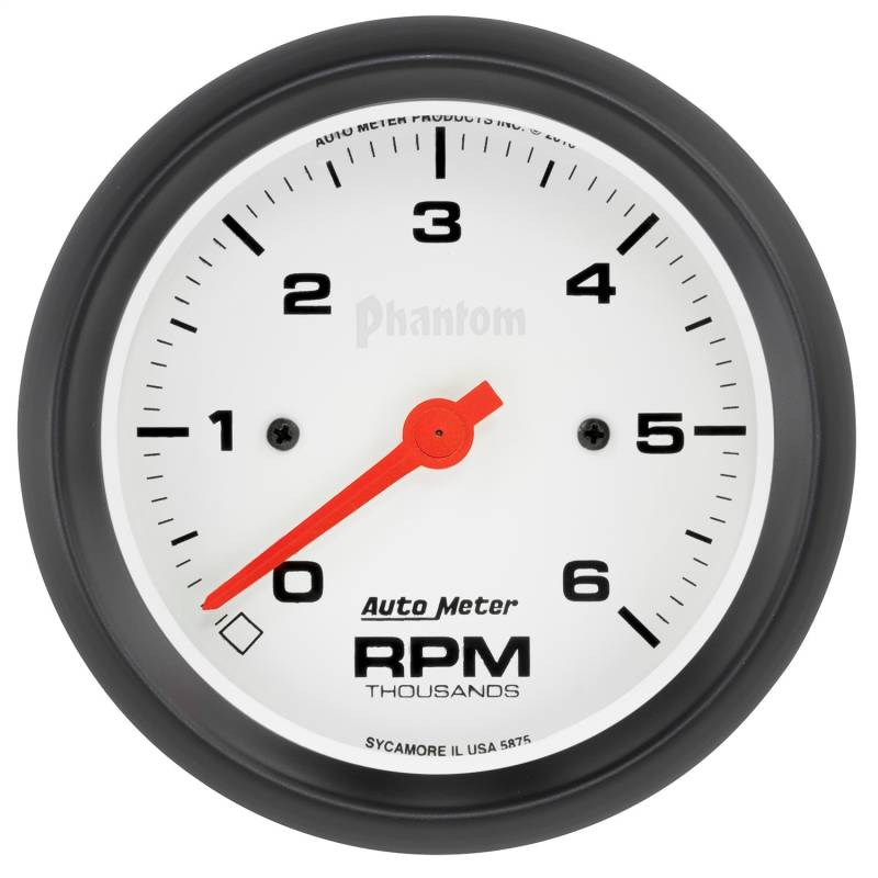 AutoMeter - AutoMeter GAUGE, TACHOMETER, 3 3/8" , 6K RPM, IN-DASH, PHANTOM 5875