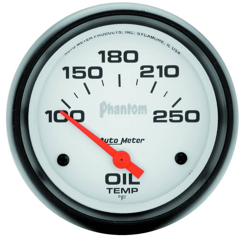 AutoMeter - AutoMeter GAUGE, OIL TEMP, 2 5/8" , 100-250 Degrees F, ELECTRIC, PHANTOM 5847