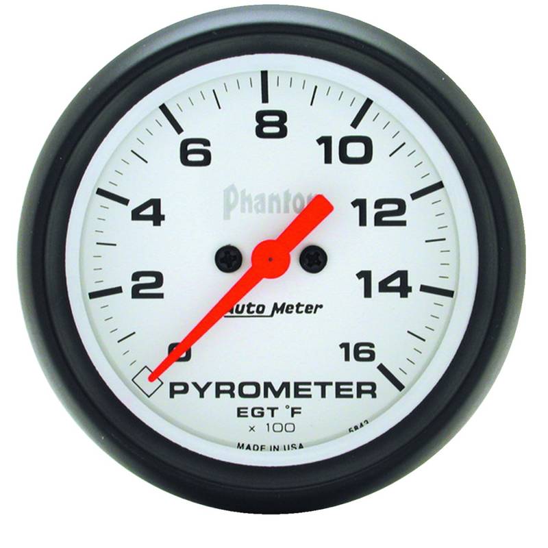 AutoMeter - AutoMeter GAUGE, PYROMETER (EGT), 2 5/8" , 1600 Degrees F, DIGITAL STEPPER MOTOR, PHANTOM 5844