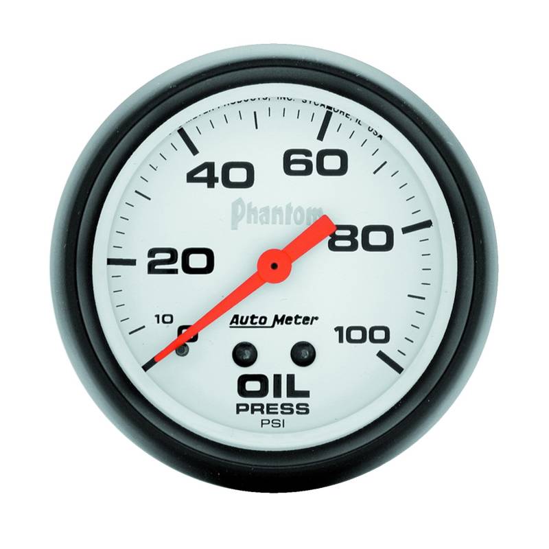 AutoMeter - AutoMeter GAUGE, OIL PRESSURE, 2 5/8" , 100PSI, MECHANICAL, PHANTOM 5821