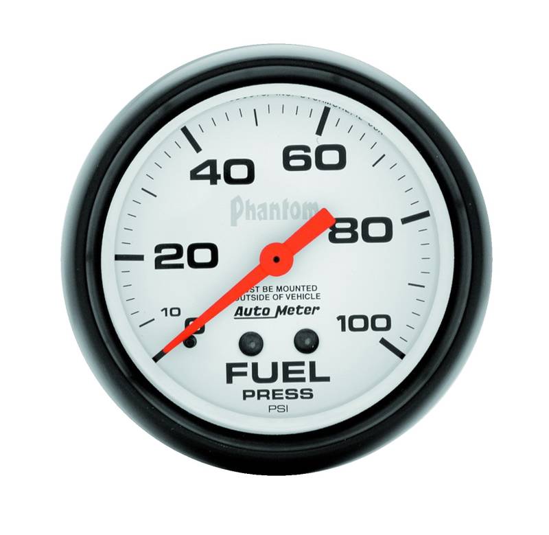 AutoMeter - AutoMeter GAUGE, FUEL PRESSURE, 2 5/8" , 100PSI, MECHANICAL, PHANTOM 5812