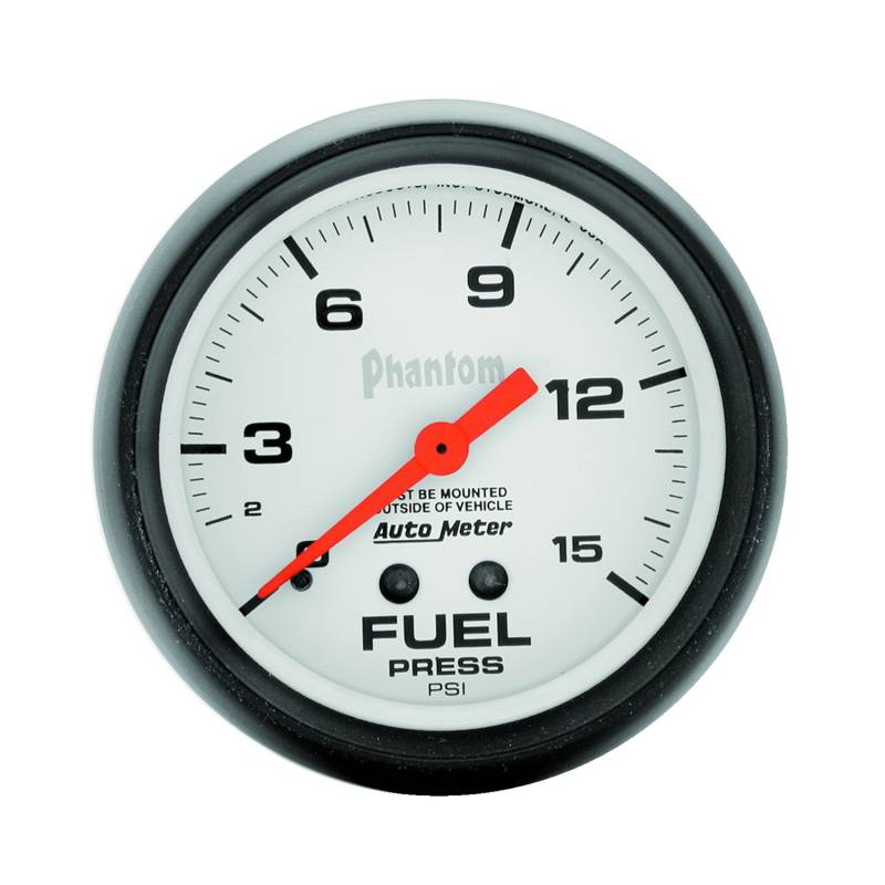 AutoMeter - AutoMeter GAUGE, FUEL PRESSURE, 2 5/8" , 15PSI, MECHANICAL, PHANTOM 5810