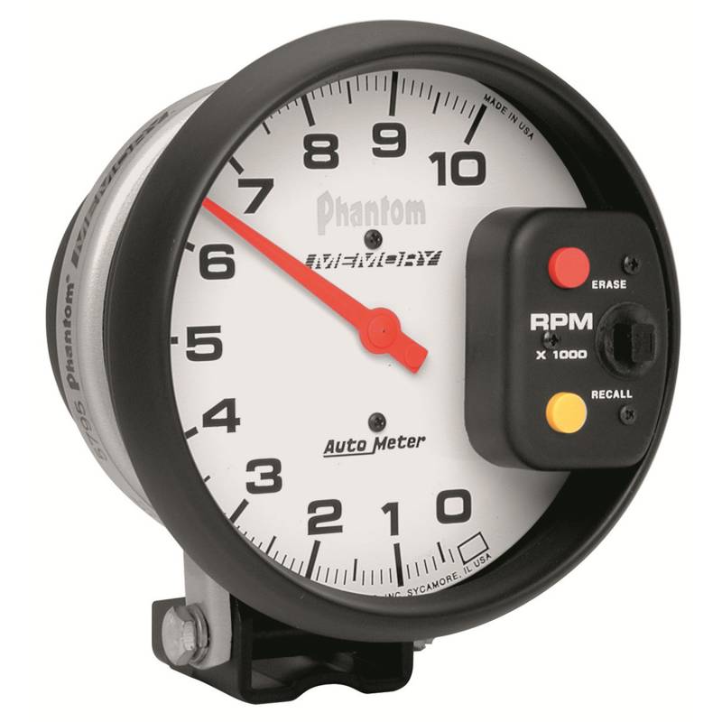 AutoMeter - AutoMeter GAUGE, TACHOMETER, 5" , 10K RPM, PEDESTAL W/ PEAK RPM MEMORY, PHANTOM 5795