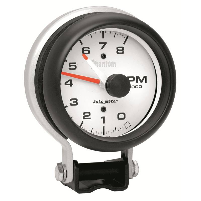 AutoMeter - AutoMeter GAUGE, TACHOMETER, 3 3/4" , 8K RPM, PEDESTAL W/ RED LINE, PHANTOM 5780