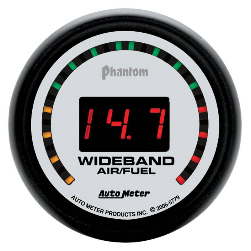 AutoMeter - AutoMeter GAUGE, AIR/FUEL RATIO-WIDEBAND, STREET, 2 1/16" , 10:1-17:1, DIGITAL, PHANTOM 5779