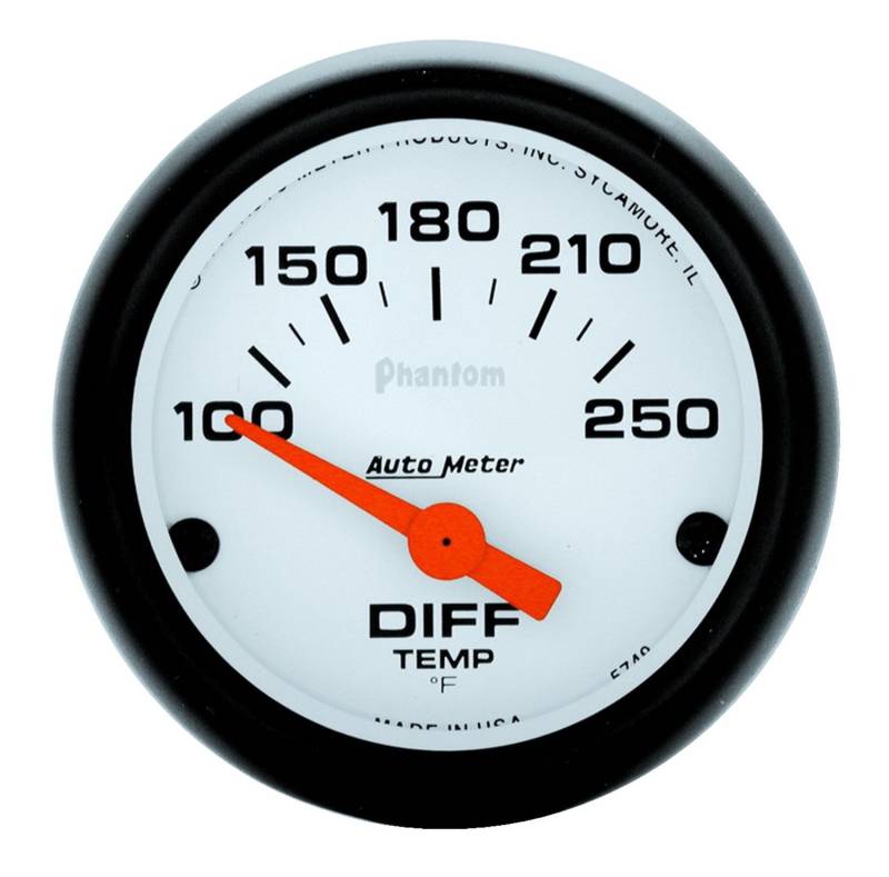 AutoMeter - AutoMeter GAUGE, DIFFERENTIAL TEMP, 2 1/16" , 100-250 Degrees F, ELECTRIC, PHANTOM 5749