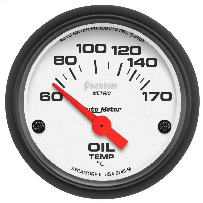 AutoMeter - AutoMeter GAUGE, OIL TEMP, 2 1/16" , 60-170 Degrees F, ELECTRIC, PHANTOM 5748-M