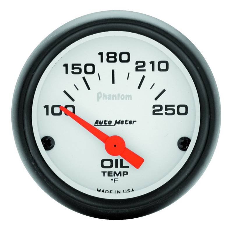 AutoMeter - AutoMeter GAUGE, OIL TEMP, 2 1/16" , 100-250 Degrees F, ELECTRIC, PHANTOM 5747