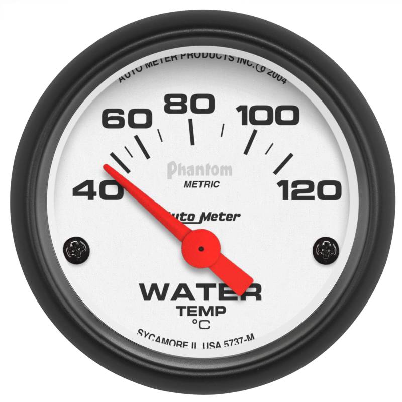 AutoMeter - AutoMeter GAUGE, WATER TEMP, 2 1/16" , 40-120 Degrees C, ELECTRIC, PHANTOM 5737-M