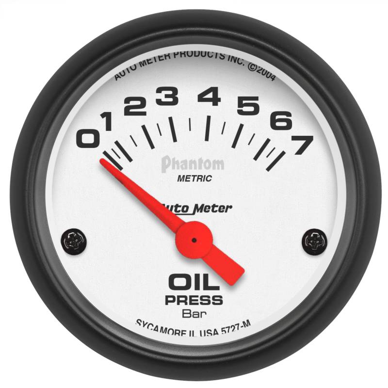 AutoMeter - AutoMeter GAUGE, OIL PRESSURE, 2 1/16" , 7BAR, ELECTRIC, PHANTOM 5727-M