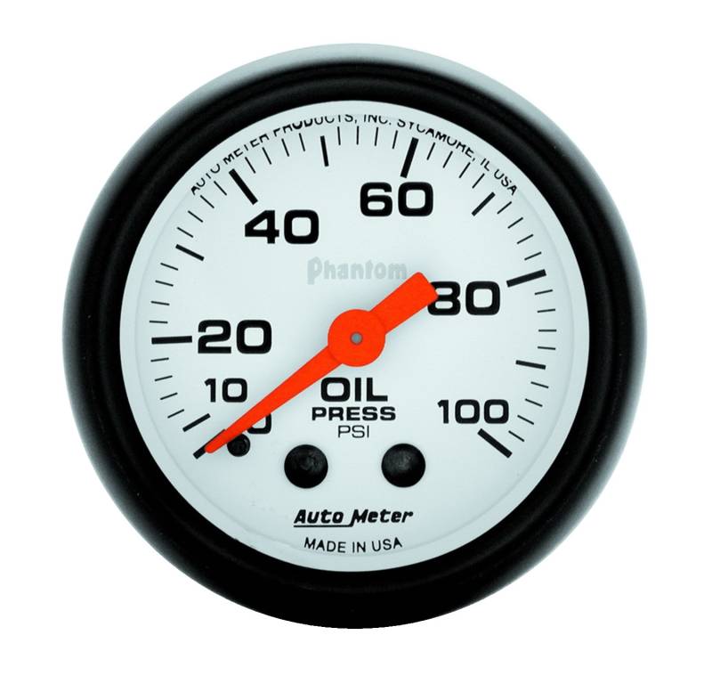 AutoMeter - AutoMeter GAUGE, OIL PRESSURE, 2 1/16" , 100PSI, MECHANICAL, PHANTOM 5721